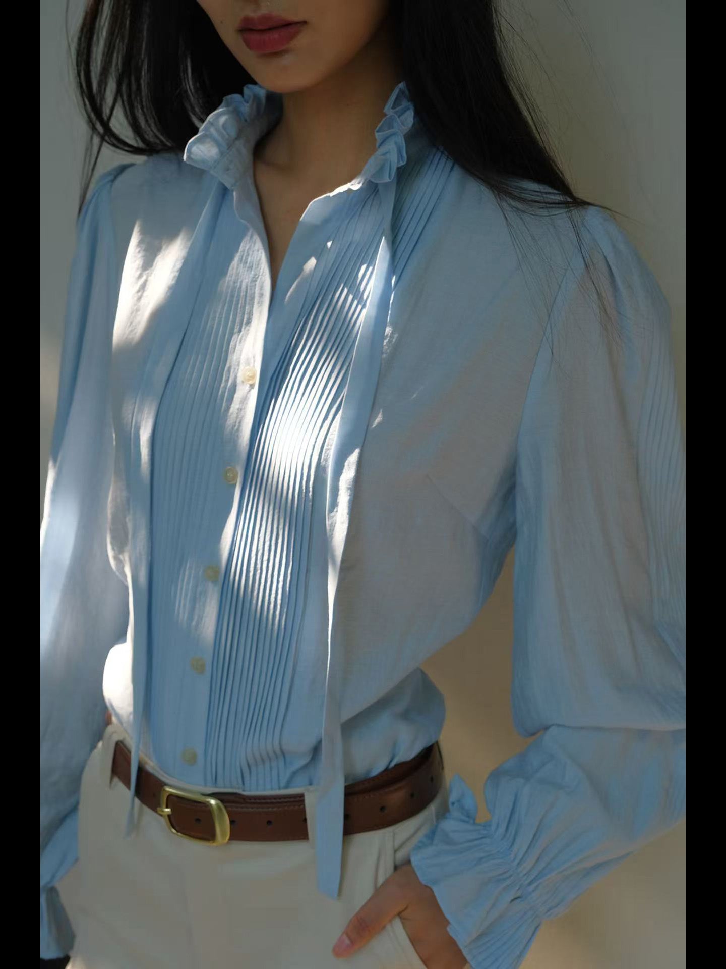 Classic Old Money Look – Vintage Ribbon Shirt with Matching Vest and Pants
