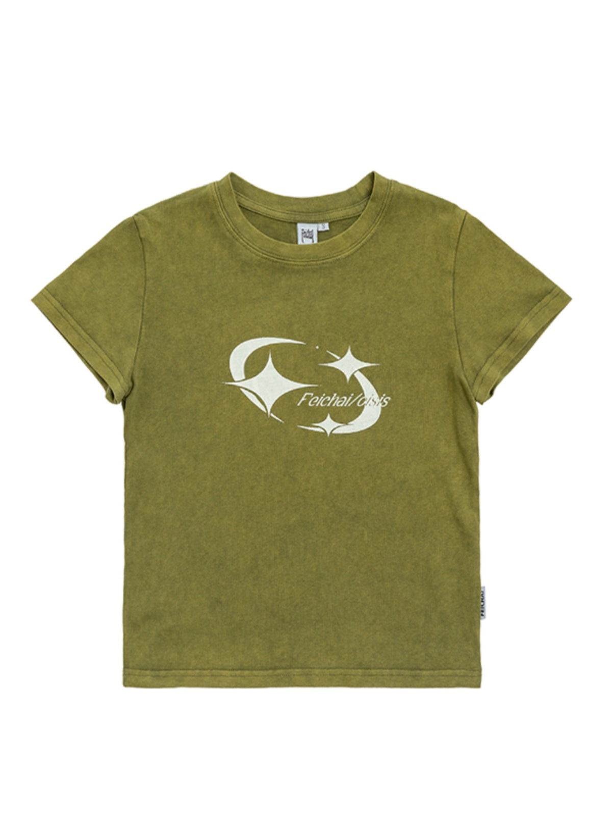 Retro Chic Distressed Short Sleeve Tee – Slim Fit Crop Top for Women